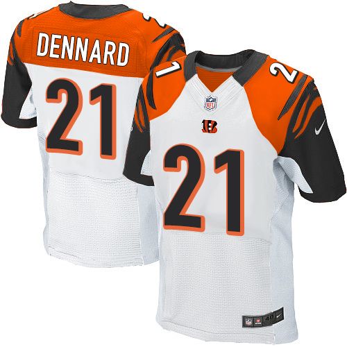 Men's Elite Darqueze Dennard Nike Jersey White Road - #21 NFL Cincinnati Bengals